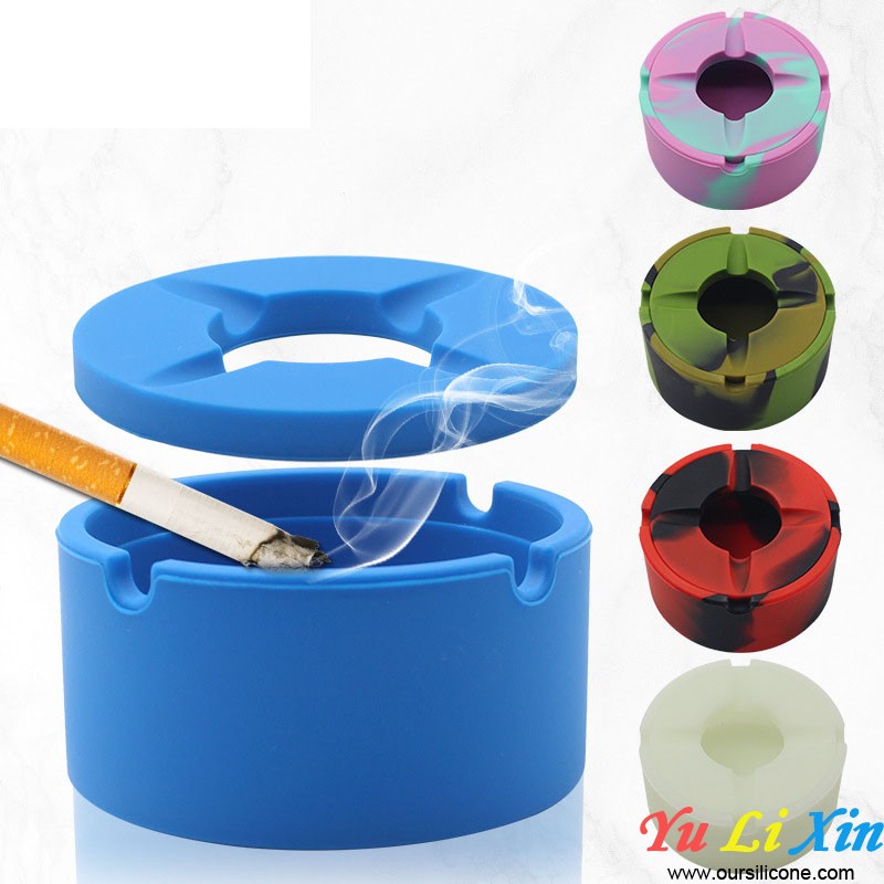 Silicone Ashtray With Lid